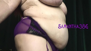Samantha 38g chubby belly fetish fun