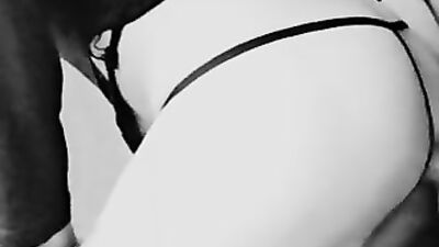 Sissy fuck's dildo till orgasm and cum