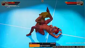 Brina Fights Candy Crush in Seductive Nude Battle Arena 3D