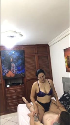 milf rides my hard cock and i fill her pussy.