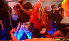 Party teens stroke cocks