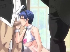 Bigboobs anime maids gangbang by her boss