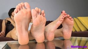 Tall Girls Soles Tease - Foot Fetish - HD MP4