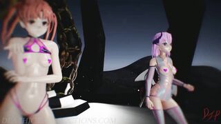 MMD R18+ Demon Misaka four.0 and Kuroko Chocolate Cream Portal Island 1179