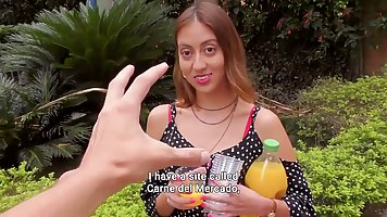 Small titted, Latin brunette, Abril Fernandez is cheating on her boyfriend and enjoying it a lot