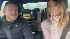 Making a stranger cum in his car