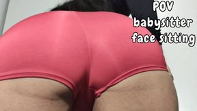 Caught staring at your babysitter: face sitting POV punishment