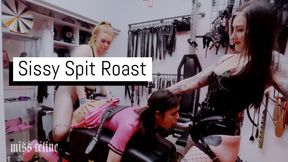 Sissy Spit Roast | Latex Double Domme Pegging