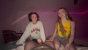 petite besties shr00ms q & explicit kait give big dick brian omalley their pussies for him to cum on