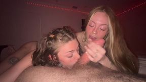 petite besties shr00ms q & explicit kait give big dick brian omalley their pussies for him to cum on