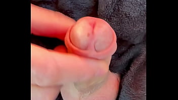 Masturbating my little cock half hard that finishes in strong orgasm