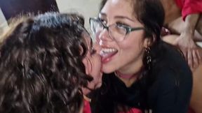 Amateur DP Gangbang with Two Latina Whores and Multiple Big Cocks