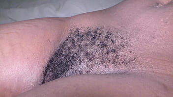 Thick cum from big white cock to ebony hairy pussy