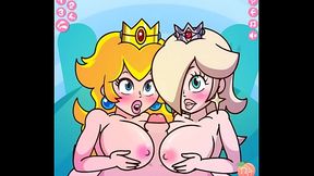 Big-Titted Princess Peach & Rosalina Tease With Titjobs In Sexy Hentai Scene