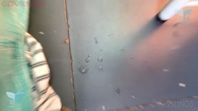 my stepbrother asked me for a footjob and came on my feet with his flip-flops on / isis sun