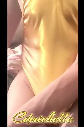 Cdmichelle Wearing Gold Bodysuit