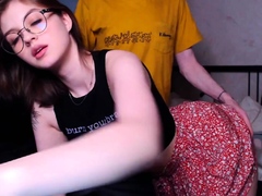 Girls Out West Small titted cutie toys both holes