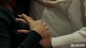 Skinny girl grinds pussy on professor's face in hot lesbian session