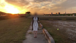 『個人撮影』巨乳熟女にピタッと白ワンピでノーブラ散歩＆お買い物♡ポッチが。 japanese/hentai/asian/milf/step mom/big tits/日本人/熟女/巨乳/素人/潮吹き