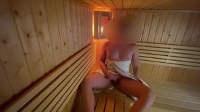 Risky Masturbation in Sauna Ending with Huge Cumshot, Walked in on Me