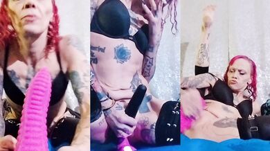 Smoking Mommy’s grinding pussy gets raw impaled by spinning dildo