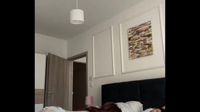 BTS of sensual lesbian bedroom sex