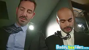 Bald Bearded Stud Sucking Several Cocks In An Orgy