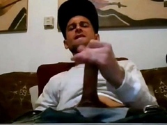 Ripped Stud Strokes His Big Cock to a Webcam Orgasm