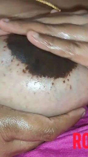 Desi Tamil House wife big boobs oil massage   Clip 2