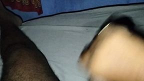 Asian girl filled with big black cock cum
