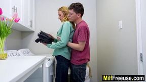 Blonde Stepmom and Her Daughter Share a Wild Experience with Stepson