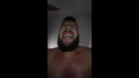 Sweaty Russian bear growls when he cums in a guy