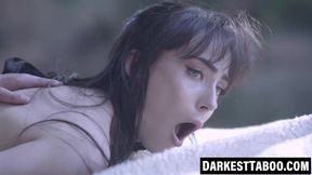 Petite brunette teen gets Charles Dera's bareback creampie