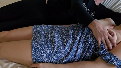 Stepson fingering stepmom's pussy and make her cum