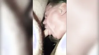 Amateur daddy blowjob with cumshot finish