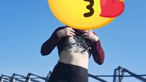Swiss girl strips in the sun at a public outdoor party
