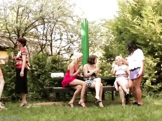 Step Mommys Grannies at insane pee gangbang with teens