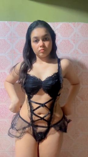 Fit Indian couple enjoys their love session with big boobs