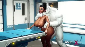 Busty Ebony Beauty Takes Robots Hard Cock Deep in Anal Encounter