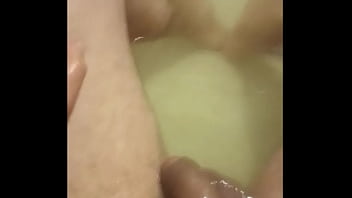 Pissed on myself. Urine pours onto the stomach.