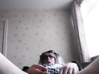 Dolled-up College Cutie Sperm flow