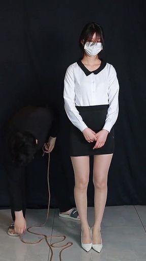 Stocked Office Lady Girlfriend, Rope Bondage Game