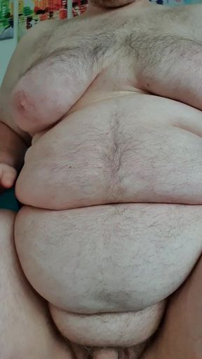 Fat Boy Plays Alone with His Chubby Body