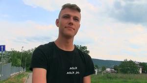 CzechHunter.com: Nice young twink jerking big dick outdoors