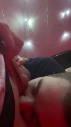 Couldn't resist worshipping that thick, perfect cock... and I made sure he felt every inch of my tongue