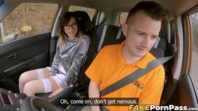 My driving student Megan Love says goodbye with backseat cowgirl ride