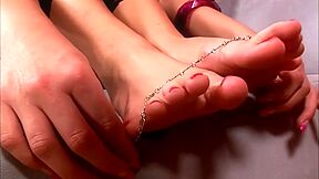 Wonderful Amateur Girl Is Proud Of Her Sexy Feet With Beautiful Nail Polish And Toe Rings