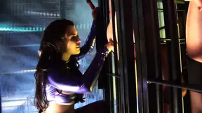 Two slutty babes in a group sex party