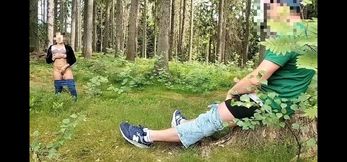 Forest nymph gets a show and shares her own cum