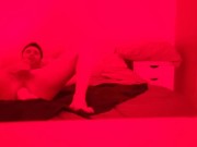 17 masturbating in my bed enjoying a huge dildo anal destruction
